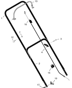 Handle Assembly Diagram and Parts List for 223310X24D 2005 Briggs and Stratton Lawn Mower